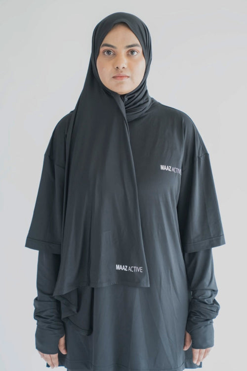 Essential Active Hijab — Core Black