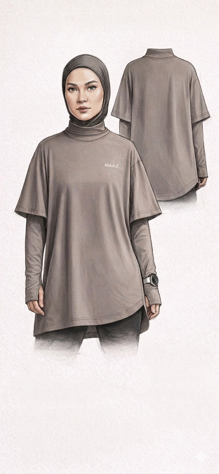 MAAZ Flow Tee — Midnight Black